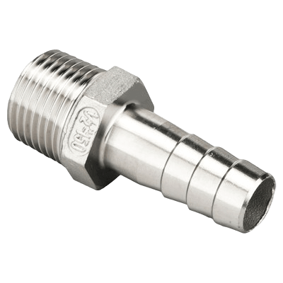 Hose Nipple, hexagon # 337, AISI 316, Withworth-Pipe thread acc. to DIN 2999 Hose Nipple, hexagon # 337, AISI 316, Withworth-Pipe thread acc. to DIN 2999